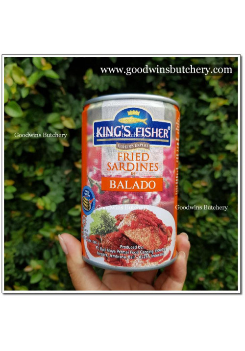 Sardines fried sardines in balado SARDEN GORENG BALADO Halal MUI 425g KING'S FISHER BALI